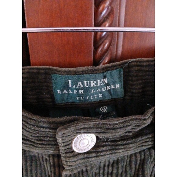 Lauren Ralph Lauren Women's Size 6 Petite Forest Green Corduroy Pants - Picture 3 of 10